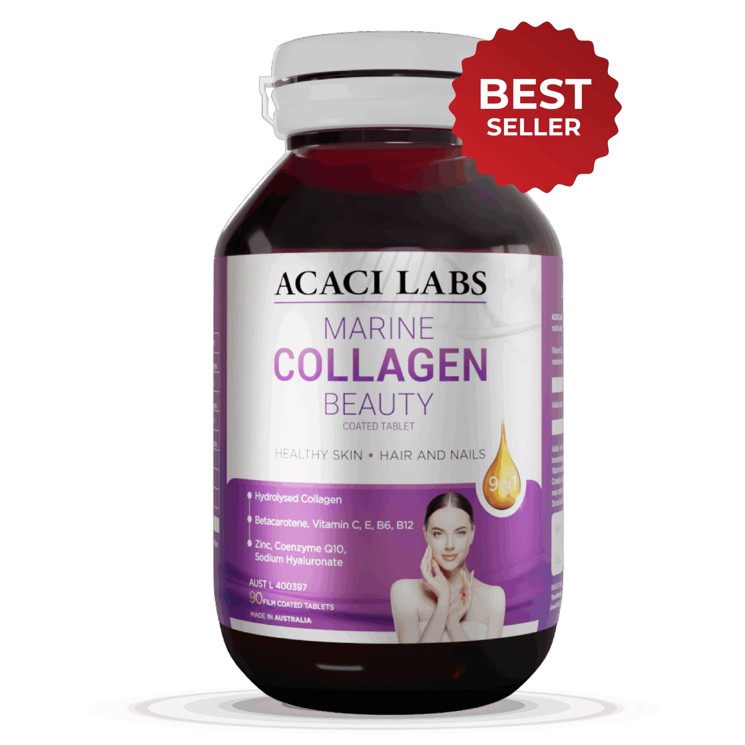 Marine Collagen Beauty – Hỗ trợ cho da, tóc, móng tay khỏe mạnh – Hộp 90 viên